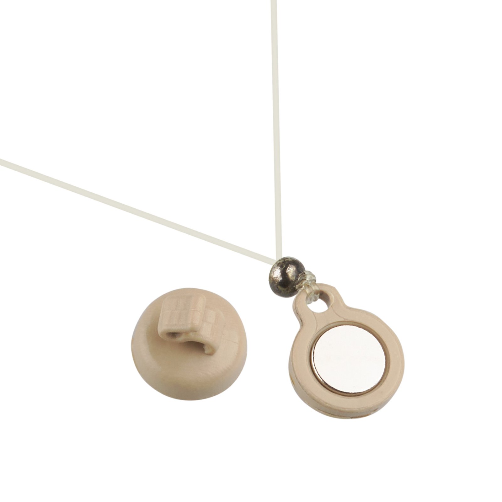 Minimal 8 mm magnetic lavalier clip with elastic neck cord-beige