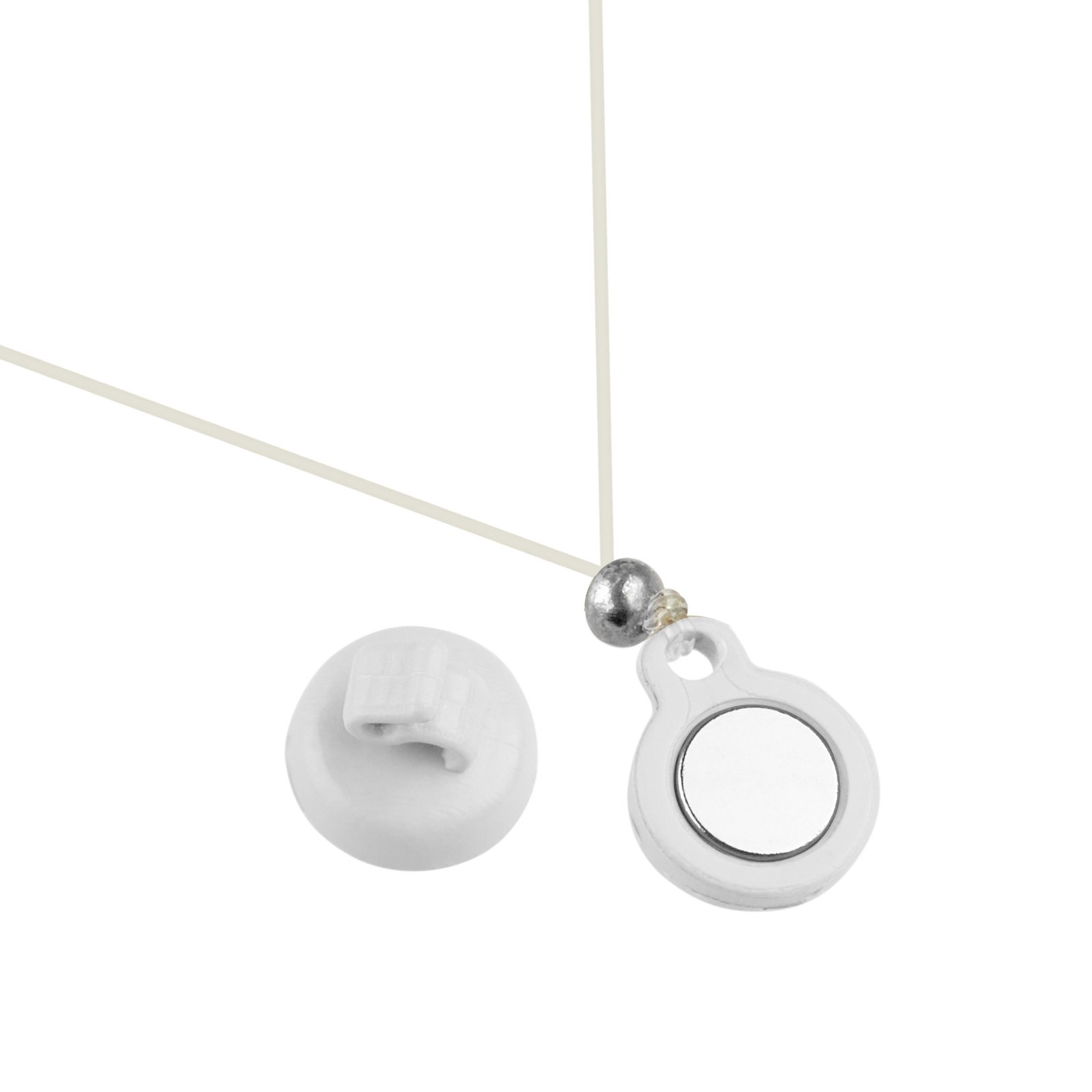 Minimal 8 mm magnetic lavalier clip with elastic neck cord-white