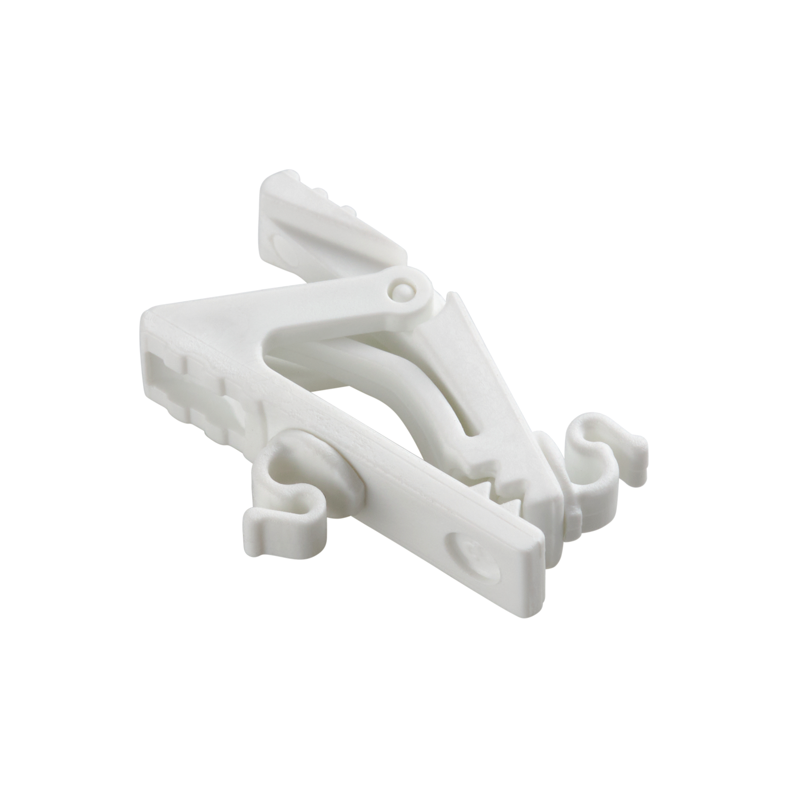 Plastic lavalier mic clip with rear wire retainer